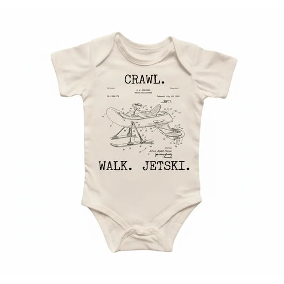 Jet Ski Patent Newborn Baby Bodysuit