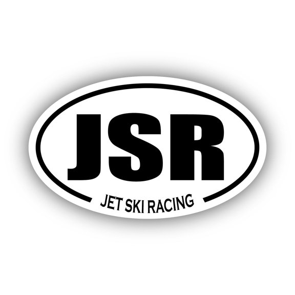 Jet Ski Racing JSR Oval Bumper Sticker 3M Vinyl Decal 3 in x 5 in