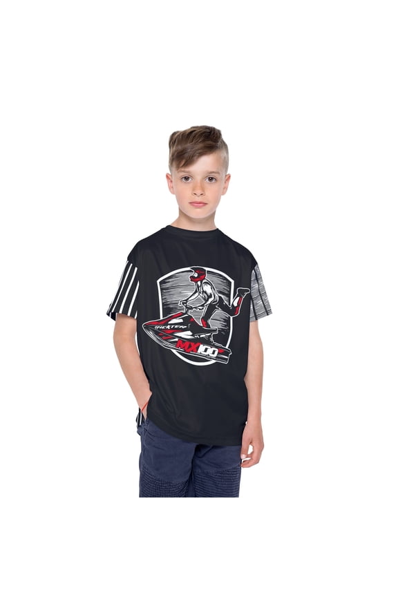 Jet Ski Racing Kids Shirt, MX100 Watersport Kids T-Shirt, Kids Art Design Print Jersey