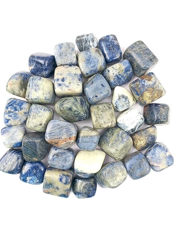 Jet Sodalite Tumbled Stone 100 grams 1 Approx. 0.75" to 1"inch Polished Tumbled Crystals Stones Rocks Energy Balance Crystal Gemstones Vase Filler Decorative Stones Reiki Witch Quartz