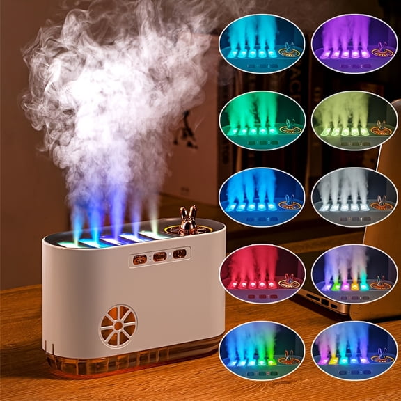 Jet Spray Essential Oil Diffuser with RGB Lighting Effect - 23.67oz USB Aroma Relax Humidifier, with Synchronized Music And Light Show Function, Suitable for Home, Bedroom, Office, Yoga Venue (white)
