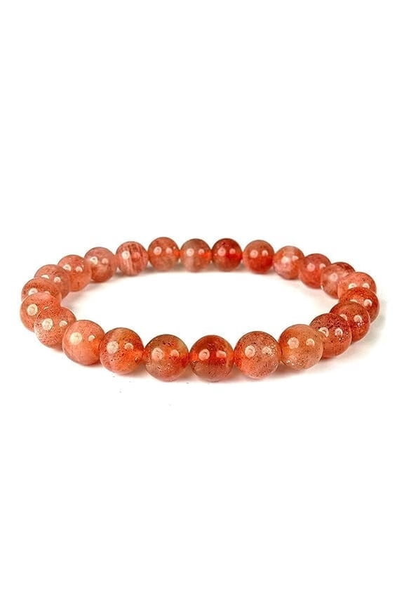 Jet Sunstone Beads Stretch Bracelet, Gemstone Healing Chakra Balancing Growth Medical ID Bracelet, Gift