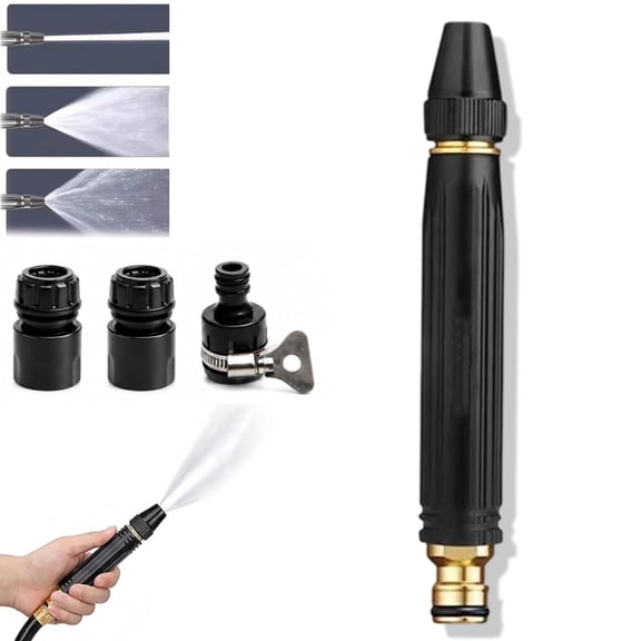 Jet Sweeper Nozzle - Adjustable Metal High Pressure Water Sprayer with Twist Control Jet Sweeper for Car Washing, Driveway Cleaning and Garden Sprayer