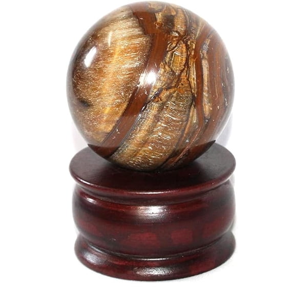 Jet Tiger Eye 45 - 50 mm Ball Sphere Gemstone Hand Carved Crystal Altar Healing Devotional Focus Spiritual Chakra Cleansing Metaphysical