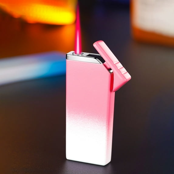 Jet Torch Lighter, Pink Flame Lighter, Metal Design Windproof Refillable Butane Cool Lighter, Outdoor, Indoor, Camping, BBQ, Candle, Birthday, Gift for Men/Women (Without Gas)
