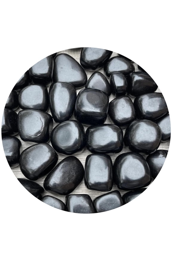 Jet Tumbled Stones, Polished Jet Gemstone, Jet Healing Crystals (Jet, 0.25 Pound)