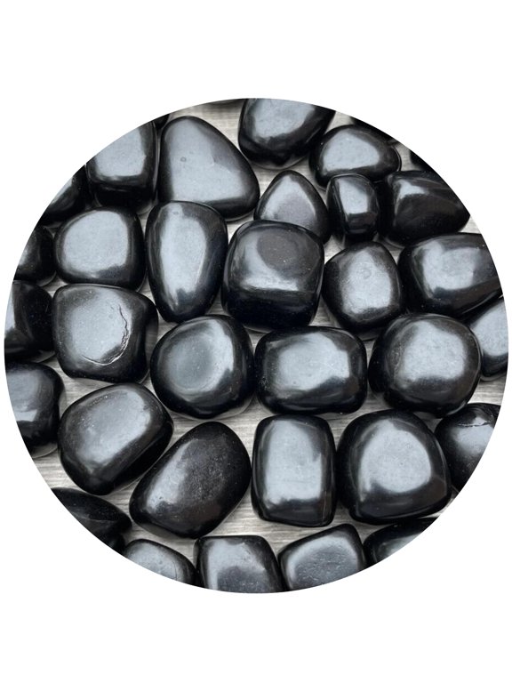 Jet Tumbled Stones, Polished Jet Gemstone, Jet Healing Crystals (Jet, 0.5 Pound)