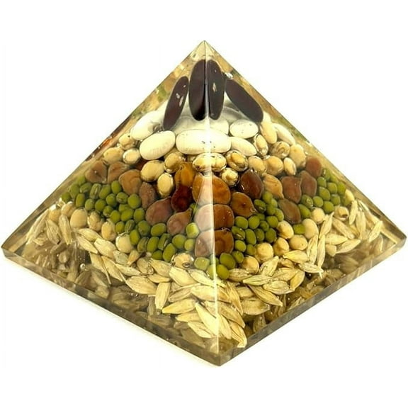 Jet Unique Annapurna Orgone Pyramid Crystal Orgonite Positive Energy Healing Balancing Blessings