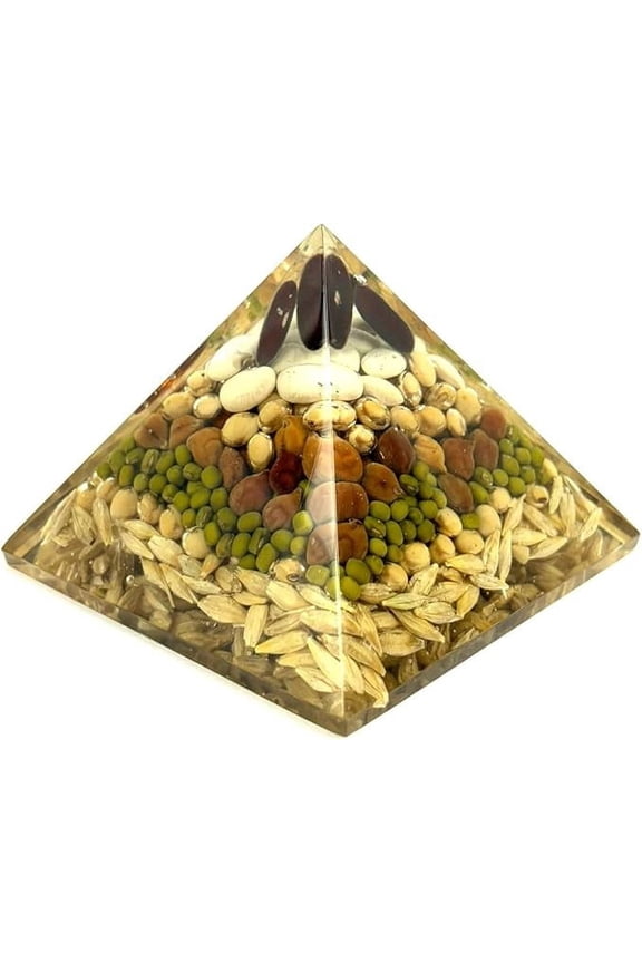 Jet Unique Annapurna Orgone Pyramid Crystal Orgonite Positive Energy Healing Balancing Blessings
