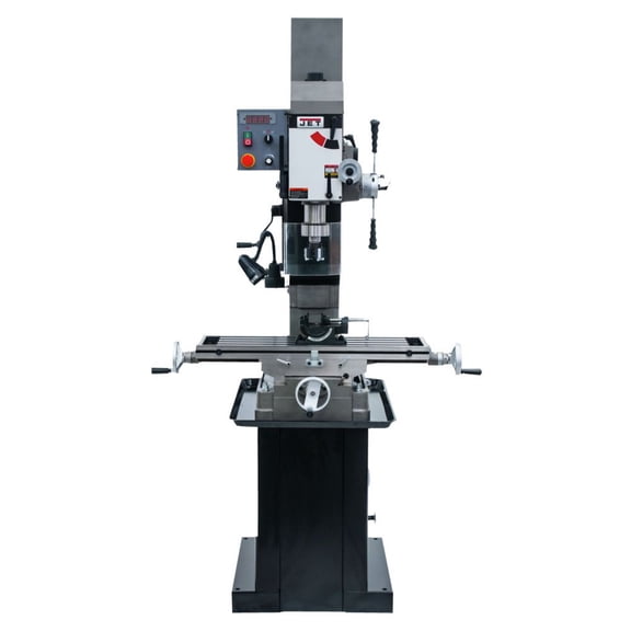 Jet Variable Speed Square Column Geared Head Mill/drill With Newall Dp500 2-Axis Dro And X-Axis Powerfeed