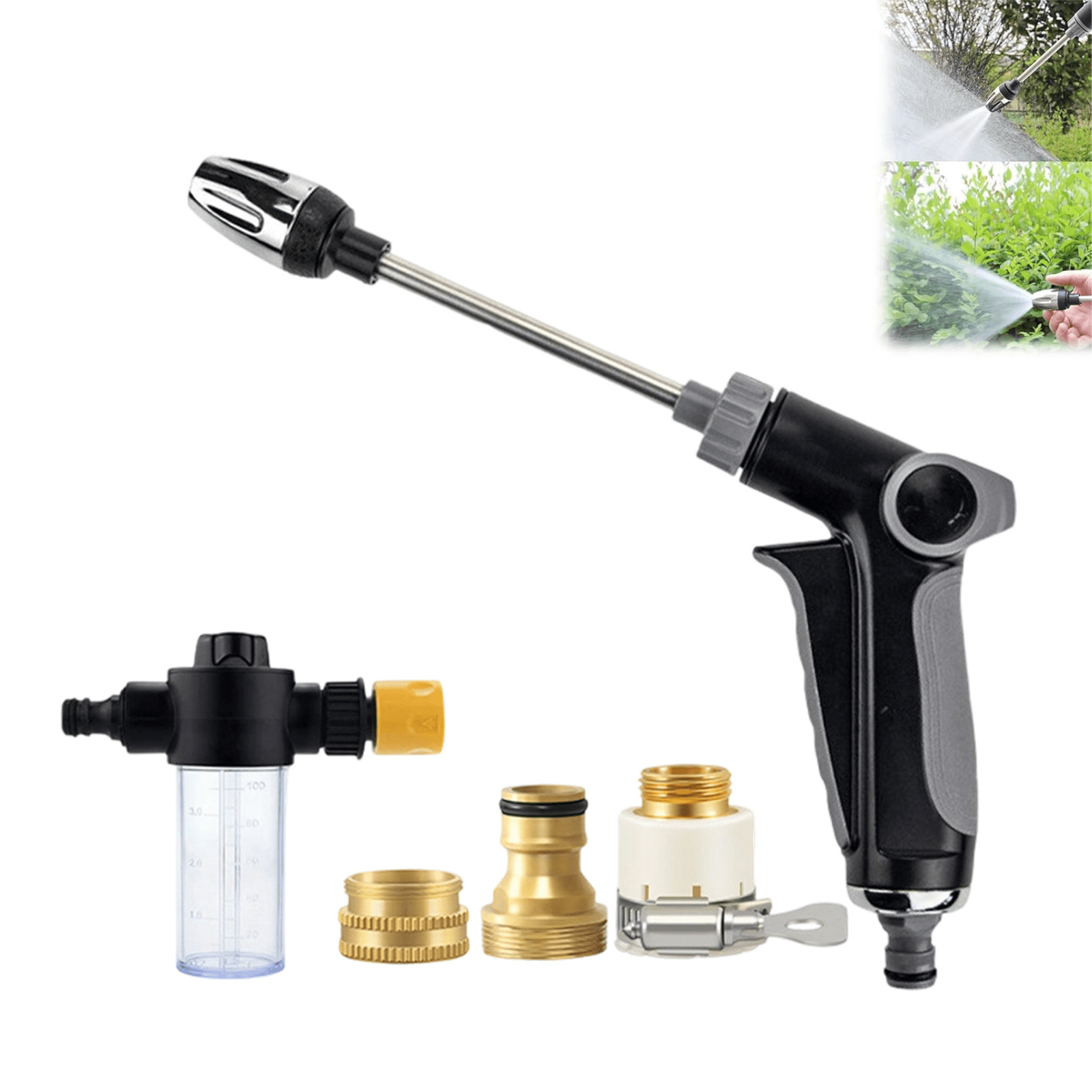 Jet nozzle power washer for garden hose, Pressure Washer Nozzle, Multi Function Lawn & Garden Sprayer, High Pressure Hose Nozzle for Yard Pets Car