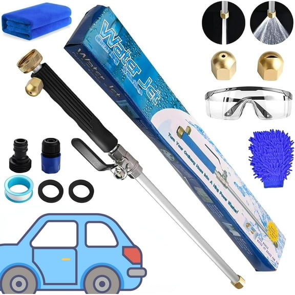 JetFlux Pressure Washer, Jet Flux Power Washer, 2025 New Upgrade 2-in-1 Portable Cordless Pressure Washer, High Pressure Hose Nozzle, with 2 Jet Different Nozzle and Hose Quick Connectors (Black)