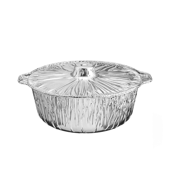 3.5 Qt Disposable Aluminum Pot with Lid Small Foil Cookware: 3 Counts