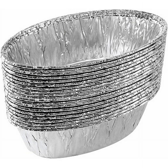 JetFoil Large Size 3lb Oval Disposable Aluminum Loaf / Challah Tin Foil Baking Pans Bakeware - Cookware Perfect for Baking Cakes, Brownies, Bread, Meatloaf :12 Pns