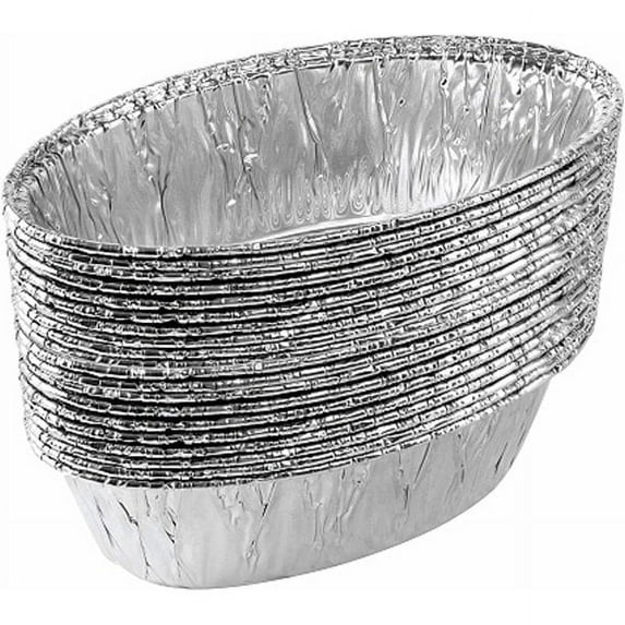 JetFoil Medium Size 2lb Oval Disposable Aluminum Loaf / Challah Tin Foil Baking Pans Bakeware - Cookware Perfect for Baking Cakes, Brownies, Bread, Meatloaf : 120 Pns