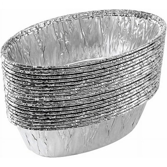JetFoil Medium Size 2lb Oval Disposable Aluminum Loaf / Challah Tin Foil Baking Pans Bakeware - Cookware Perfect for Baking Cakes, Brownies, Bread, Meatloaf : 12 Pns