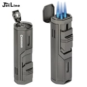 JetLine Challenger Triple Flame Lighter W/Punch- Gunmetal