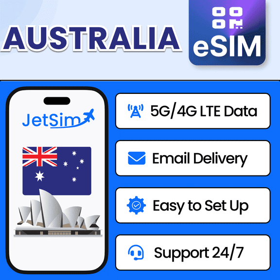 JetSim Bring Your Own Phone eSIM SIM Card Kit for Australia - Activation Required
