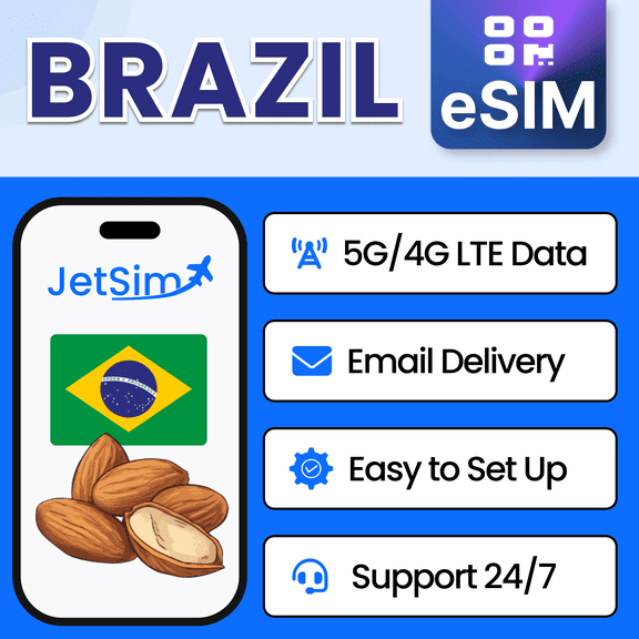 JetSim Bring Your Own Phone eSIM SIM Card Kit for Brazil- Activation Required