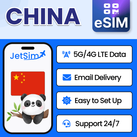 JetSim Bring Your Own Phone eSIM SIM Card Kit for China- Activation Required
