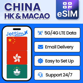 JetSim Bring Your Own Phone eSIM SIM Card Kit for China, Hong Kong, Macau- Activation Required