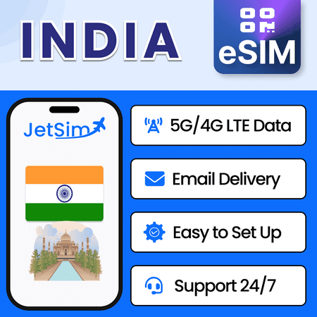 JetSim Bring Your Own Phone eSIM SIM Card Kit for India- Activation Required