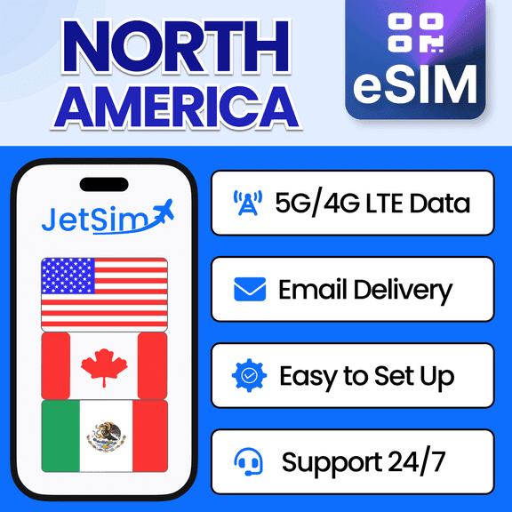 JetSim Bring Your Own Phone eSIM SIM Card Kit for North America- Activation Required