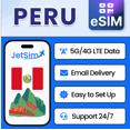 thumbnail image 1 of JetSim Bring Your Own Phone eSIM SIM Card Kit for Peru- Activation Required, 1 of 6