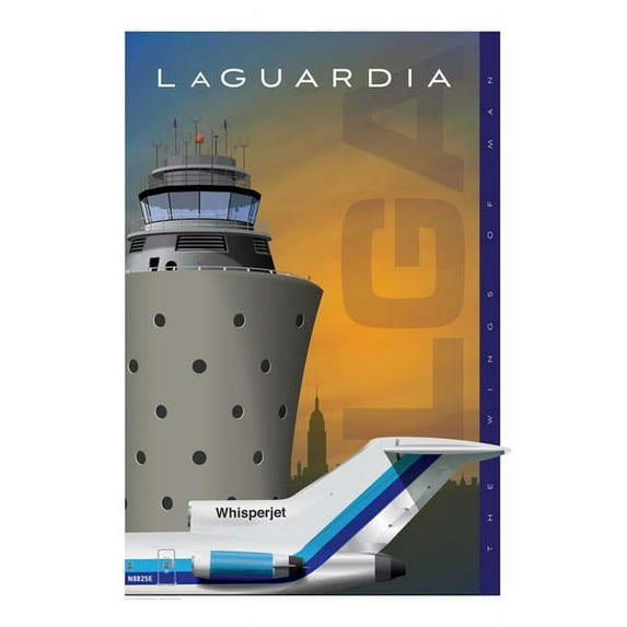 Jetage Aviation Art JA051 14 x 20 in. Lga Laguardia Airport Eastern Poster