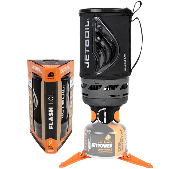 Jetboil Flash Portable Fast Boil Stove for Camping and Backpacking with 1-Step Auto Ignition, Propane/Isobutane Burner with Cooking Cup