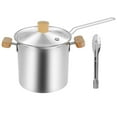 thumbnail image 1 of Deep Fryer Pot 4000ml 304 Stainless Steel Deep Oil Fryer with Strainer Basket Wooden Handle Portable Small Deep Fryer Pot Japanese Tempura Deep Fryers for Frying Shrimp Chicken, 1 of 10