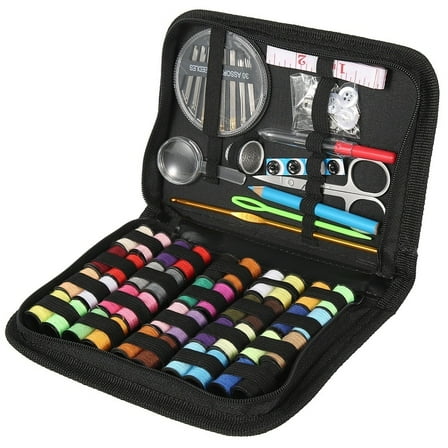 Jetcloudlive 128pcs Portable Travel Sewing Box Kit Needles Thread Stitching Kit DIY Sewing Supplies Premium Mini Sewing Accessories