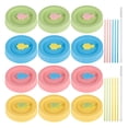 thumbnail image 1 of Jetcloudlive 12Pcs Colorful Plastic Mason Jar Lids Set Fit for 70mm Wide Mouth Durable Silicone Canning Jars Lids with Straw Hole Cleaning Brushes and Straws BPA Free for Drinking and Food Storage, 1 of 8