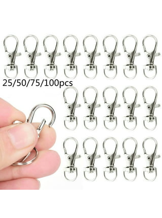 Super Z Outlet 1.5 Metal Swivel Clasps Snap-On Keychain Ring Hook Clip for Keys, Lanyards (50 Pack)