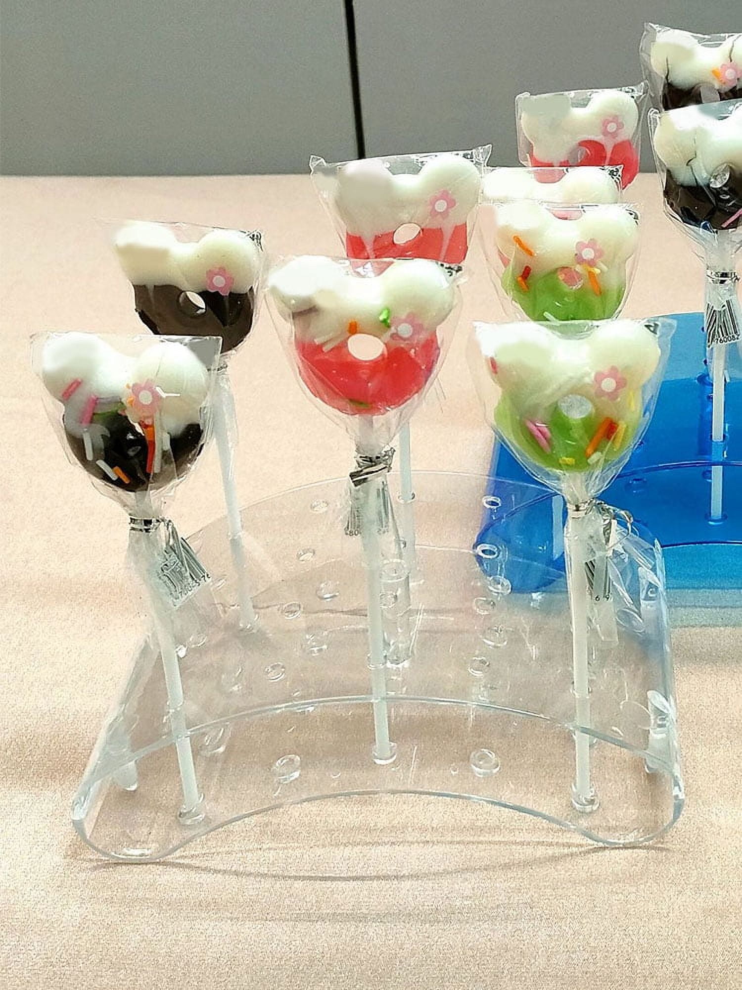 2 PCS Cake Pop Holder Display Stand for 12 Candy Pops Clear