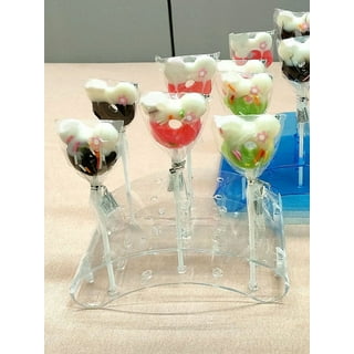 Relaxing Garden Wood Cake Pop Stand /w 300 Pcs Cake Pop Sticks and Wrappers  - 48 Holes Cake Pop Holder Stand for Dessert Table- Lollipop Holder for