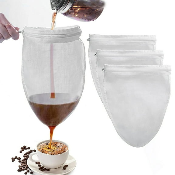 Jetcloudlive 3 Pcs Ultra Fine Mesh Strainer Bags,Reusable Food Filter Bags and Stainless Steel Frame with Handle for Filter NutMilk Coffee Milk Butter Juices and Fresh Cheese