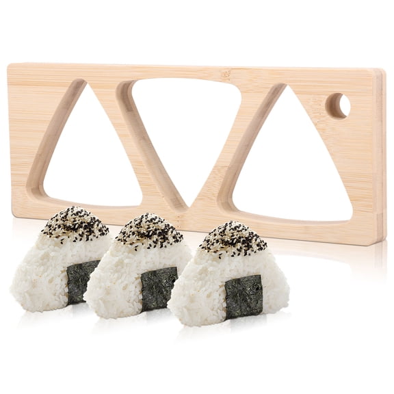 Jetcloudlive 3in 1 Onigiri Mold for Japanese Present Bamboo Rice Ball Maker for Picnic Bamboo Rice Mold for Kids' and Family Lunch Snack