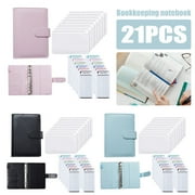 Jetcloudlive A6 Budget Binder with 8 Zipper Pouch 12 Budget Sheets Leather Pocket Budget Planner Organizer for Money Saving Personal PVC Cash Envelopes Wallet Finances Organizer