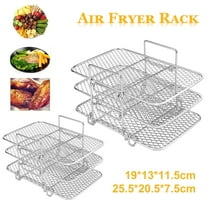 Jetcloudlive 3 Layer Air Fryer Rack Rectangle Air Fryer Grill Rack Stainless Steel Dehydrator Rack Air Fryer Basket for Baking Cooking
