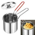 Jetcloudlive Deep Fryer with Strainer Basket and Handle Stainless Steel Fry Pot Durable Food