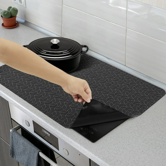 Jetcloudlive Induction Cooktop Mat Silicone Induction Cooker Covers Heat-resistant Induction Cooktop Protector Mat 30.8×20.5in Non-Slip Cooktop Scratch Protector for Induction Stove