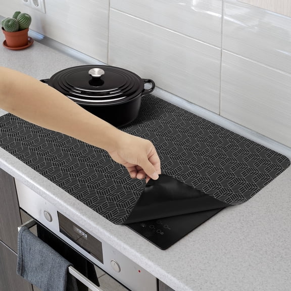 Jetcloudlive Induction Cooktop Mat Silicone Induction Cooker Covers Heat-resistant Induction Cooktop Protector Mat 30.8×20.5in Non-Slip Cooktop Scratch Protector for Induction Stove