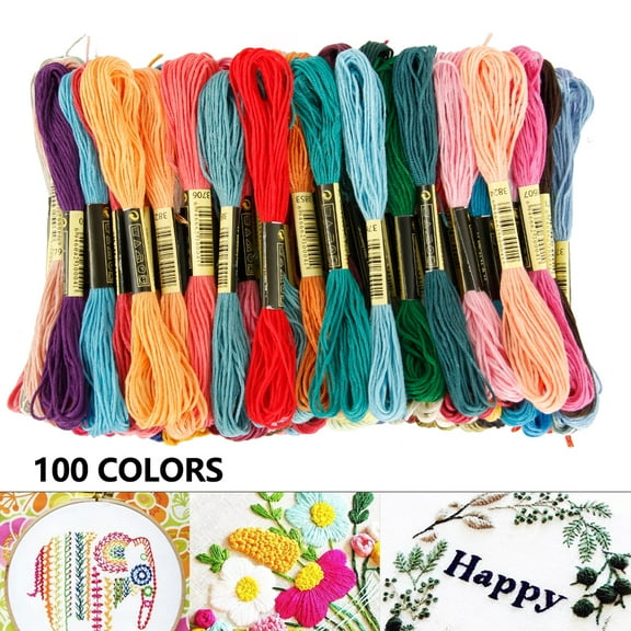 Jetcloudlive Multi-color Embroidery Floss, 8.75 yd (100 Pieces)