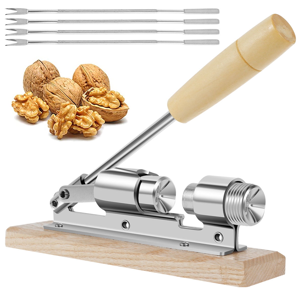 Squirrel Nutcracker, Labor-saving Nut Pecan Cracker Tool, Handheld Squirrel Shape Walnut Clip, Household Heavy Nut Opener Sheller For Chestnuts Pecans Almonds Hazelnuts (Silver-1pc
