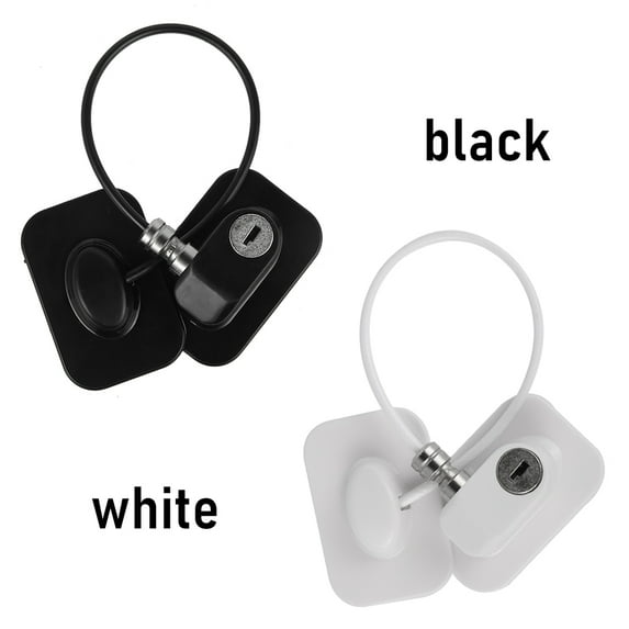 Jetcloudlive Refrigerator Lock Child Safety Proofing Fridge Locks Strong Adhesive Freezer Child Safety Cabinet Lock Keys (Black)