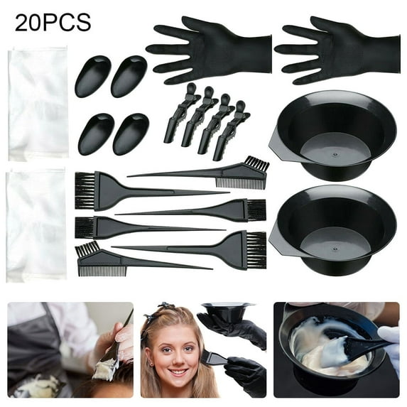 Jetcloudlive Salon Hair Coloring Dyeing Kit Hair Tinting Bowl Dye Brush Ear Cover Gloves For Diy Coloring Tools