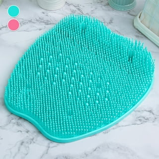 Pjtewawe bathroom products foot scrubber shower mat with pumice feet scrub stone  bathtub mat with antislip suction cups and drain holes non slip bath mat  with a pumice stone for feet massage 