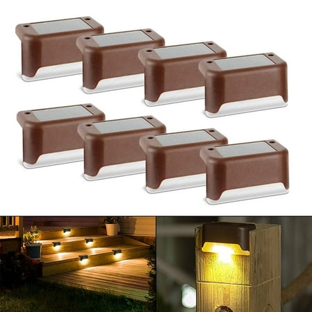Jetcloudlive Solar Deck Lights Outdoor, 8/12 Pack Solar Step Lights LED Waterproof Solar Fence Lights Stair Lights for Railing, Deck, Patio, Yard, Post and Driveway