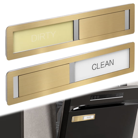 Jetcloudlive Stainless Steel Dishwasher Magnet Clean Dirty Sign Premium Magnetic Sign That Say Clean/Dirty Optional Sticker Adhesive for Non Metal Surface Dish Washer